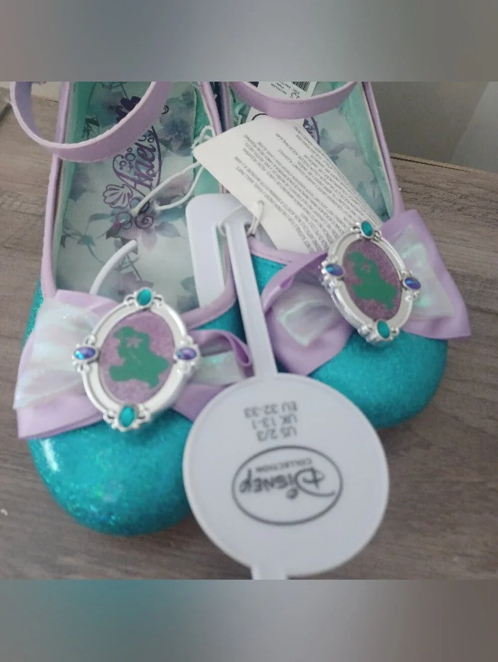 Disney Ariel Wedge Shoes Girls Sz 2 3